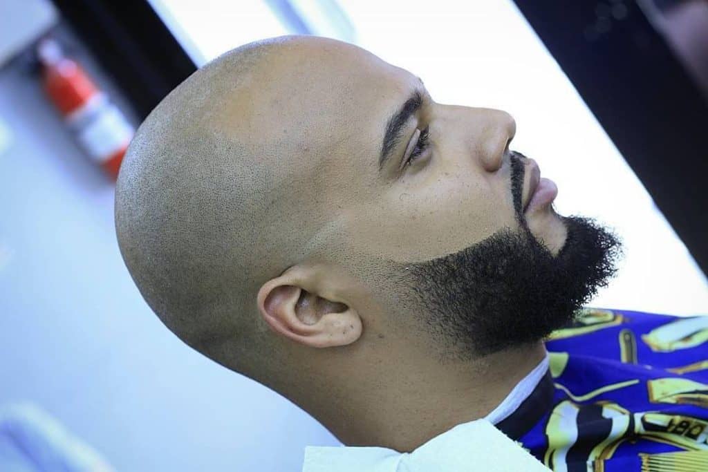 how to fade a beard into a bald head