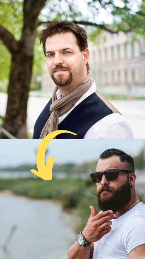 from goatee to full beard