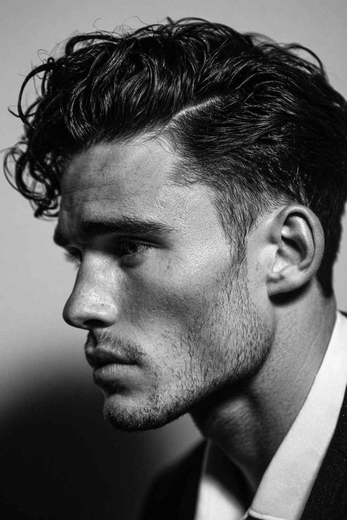 Side-Parted Wavy Hairstyle