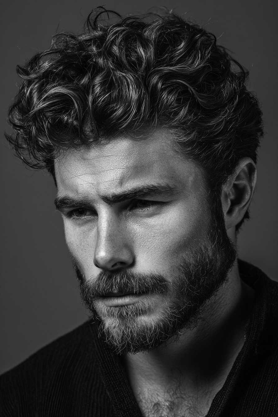 Wavy Hair with Beard