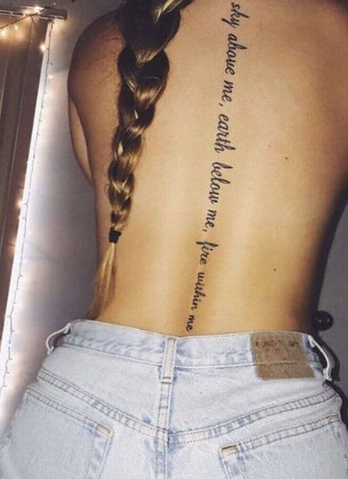 quote spine tattoo for women