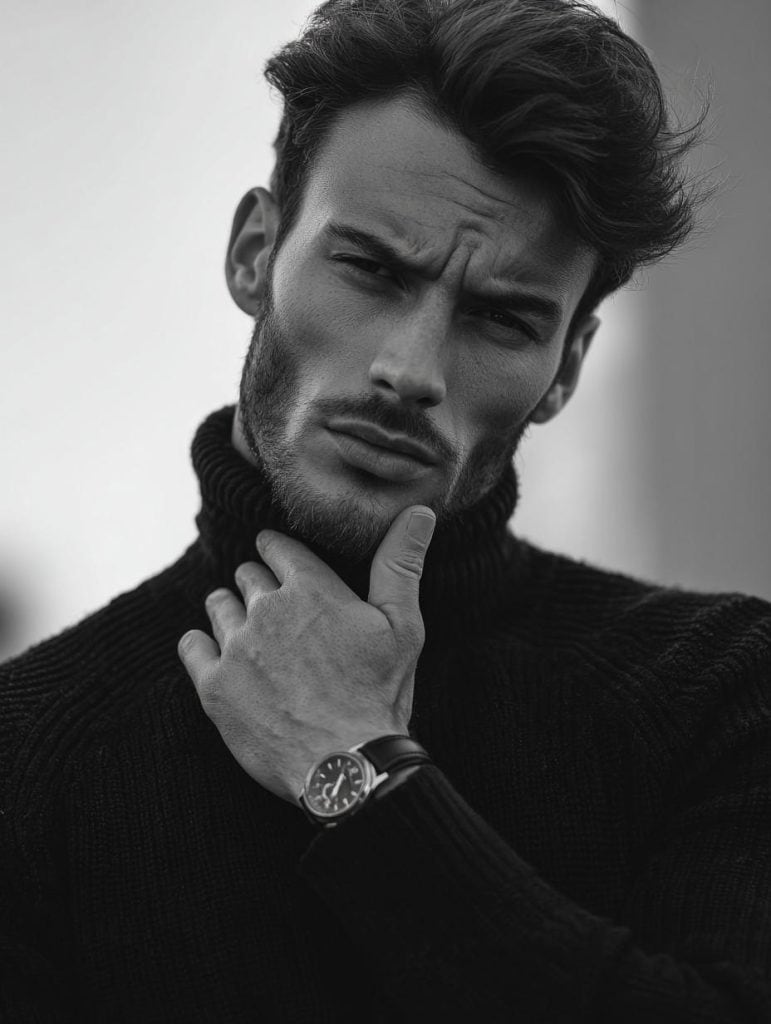 man The Hand-to-Face Pose