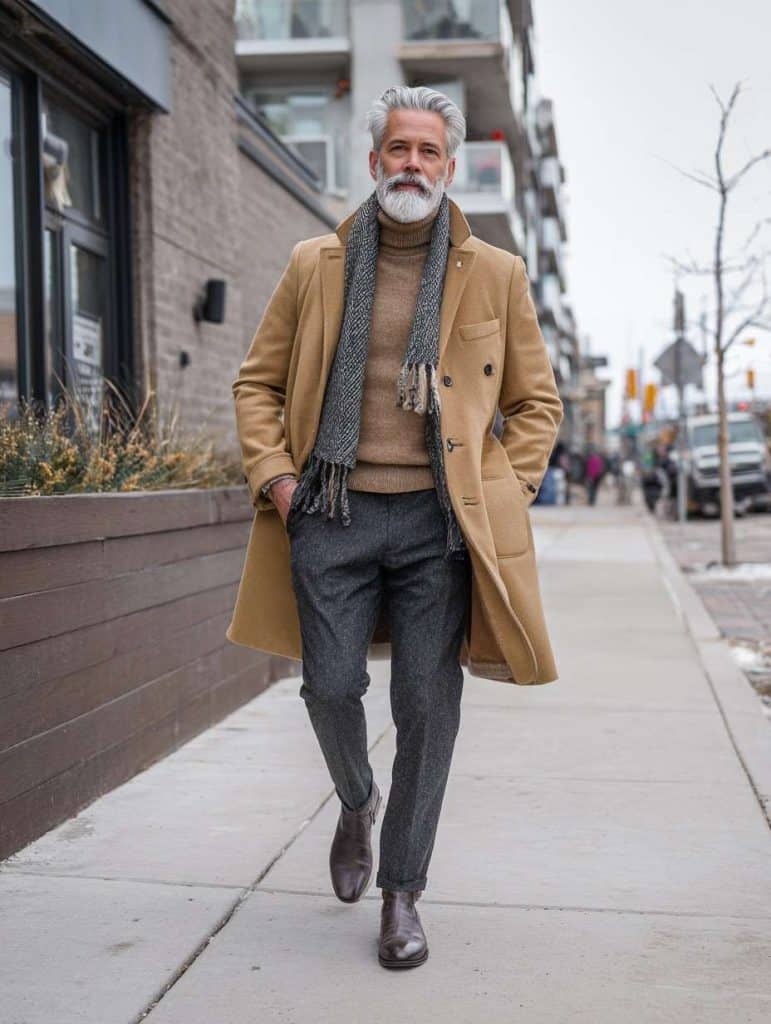 handsome_man_over_40_ overcoat + turtleneck