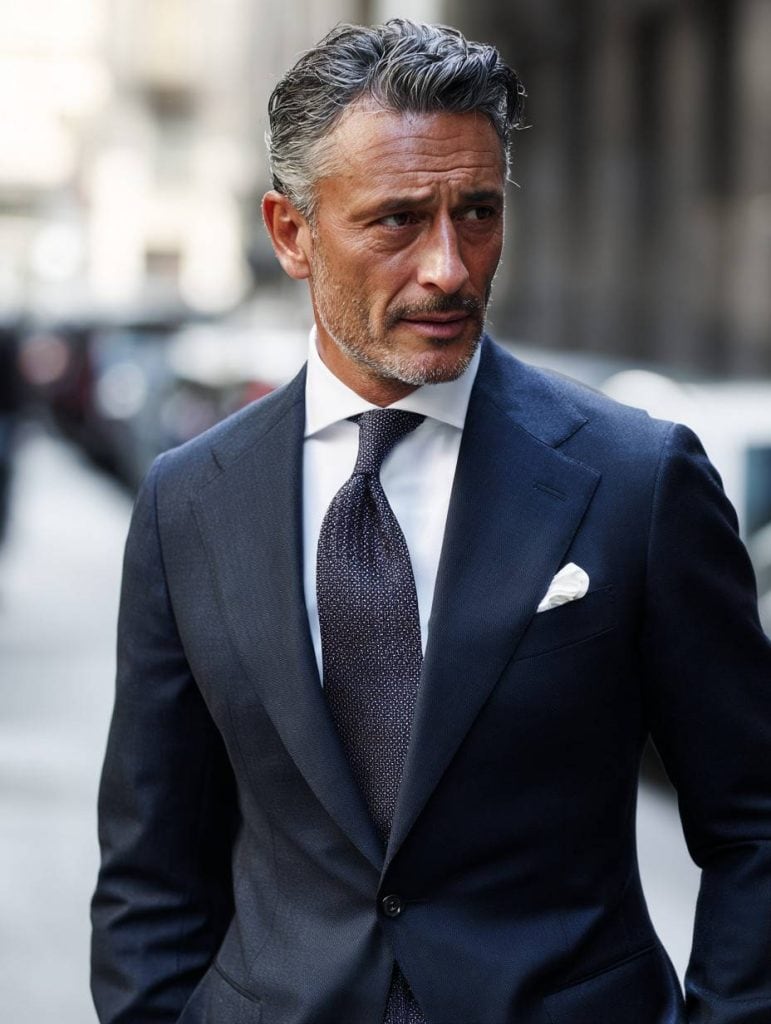 handsome man over 50 with suit